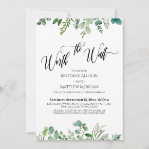 Invitation Réception de verdure d'eucalyptus digne d'attente