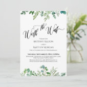 Invitation Réception de verdure d'eucalyptus «Vaut l'attente» (Debout devant)