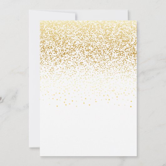 Invitation Réception décontractée avec confettis dorés pour c (Dos)