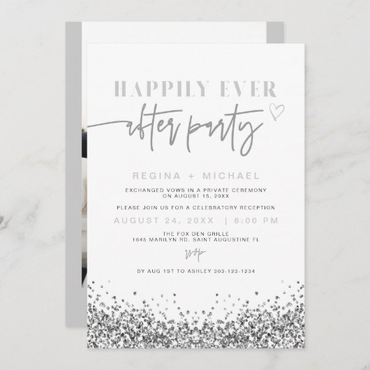 Invitation Réception d'élopement de la séquence d'étincelles  (Devant / Derrière)