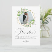 Invitation Réception d'Elopement Décor Géométrique Nouveau Pl (Debout devant)