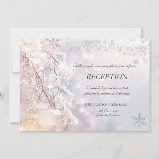Invitation Réception des branches de merveilleux hiver (Devant)