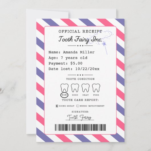 Invitation Réception des dents de lait imprimable (Devant)