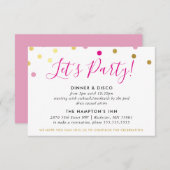 Invitation RÉCEPTION DES PARTIES INFO glam confetti tache or  (Devant / Derrière)