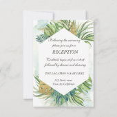 Invitation Réception d'été aux feuilles de palmiers tropicaux (Devant)