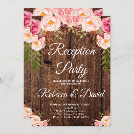 Invitation Réception, Dîner Réception (Devant / Derrière)