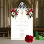 Invitation Réception d'Ordination du prêtre de diacre Floral