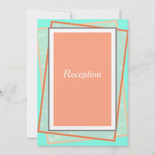 Invitation Réception du monogramme géométrique bleu Cantaloue (Devant)