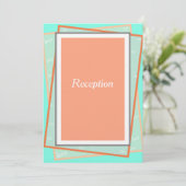 Invitation Réception du monogramme géométrique bleu Cantaloue (Debout devant)