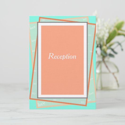 Invitation Réception du monogramme géométrique bleu Cantaloue (Debout devant)