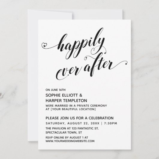 Invitation Réception du scénario de Happily Ever After Hearts (Devant)
