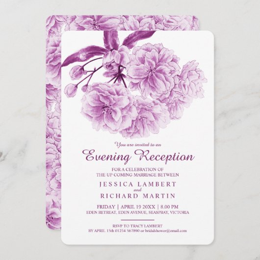 Invitation Réception du soir du soir du soir du printemps de (Devant / Derrière)