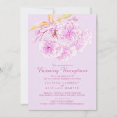 Invitation Réception du soir fleurie de printemps violet (Devant)