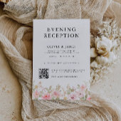 Invitation Réception du soir rose avec code QR rsvp