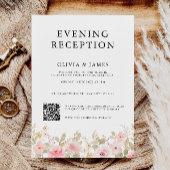 Invitation Réception du soir rose avec code QR rsvp