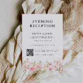 Invitation Réception du soir rose avec code QR rsvp