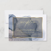 Invitation Réception Dusty Bleu Mauve foncé (Devant)