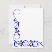 Invitation Réception Élégante aux Tourbillons Bleu Royal (Dos)