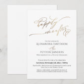 Invitation Réception élégante avec écriture dorée pour vivre  (Devant / Derrière)