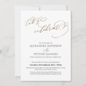 Invitation Réception élégante de célébration en calligraphie  (Devant)