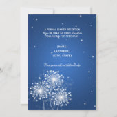 Invitation Réception élégante Etincelle d'été bleu saphir (Dos)