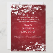 Invitation Réception Élégante Fleur de Cerisier Rouge (Dos)