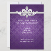 Invitation Réception Élégante Fleur De Lis Violet (Dos)