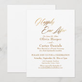 Invitation Réception élégante "Heureux pour toujours" en écri (Devant / Derrière)