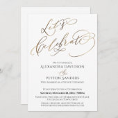 Invitation Réception élégante pour célébrer en calligraphie d (Devant / Derrière)