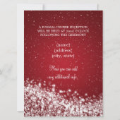 Invitation Réception élégante Vague rouge scintillante (Dos)