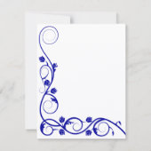 Invitation Réception Élégants Tourbillons Bleu Royal (Dos)