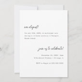 Invitation Réception Elopeption Mariage Photo Script Moderne (Dos)