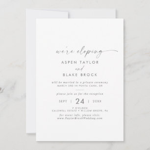 Invitation Réception Elopeption Moderne De Script Argent