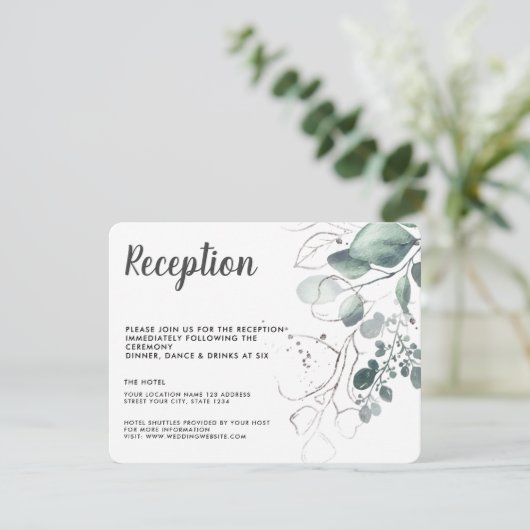 INVITATION RÉCEPTION EN EAU VERTE EUCALYPTUS VERTE (Debout devant)