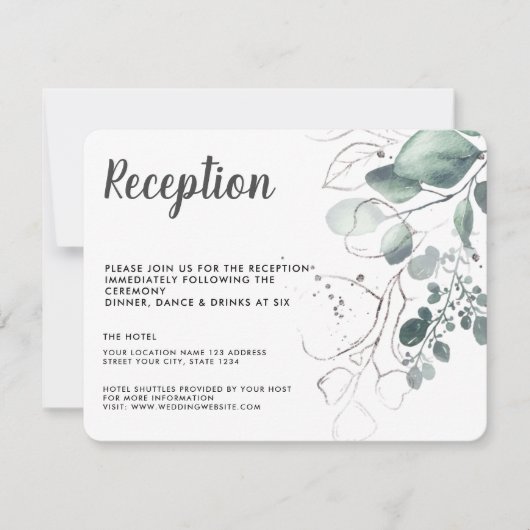 INVITATION RÉCEPTION EN EAU VERTE EUCALYPTUS VERTE (Devant)