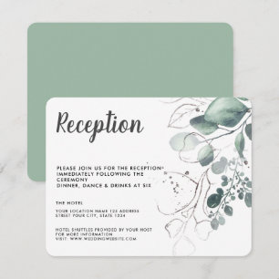 INVITATION RÉCEPTION EN EAU VERTE EUCALYPTUS VERTE