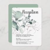 INVITATION RÉCEPTION EN EAU VERTE EUCALYPTUS VERTE (Devant / Derrière)