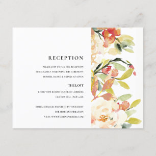 INVITATION RÉCEPTION EN FLORE DE COULEUR D'EAU ROSE SUBTILE B