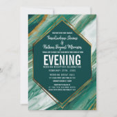 Invitation Réception en marbre Abstrait en marbre Emerald Gre (Devant)