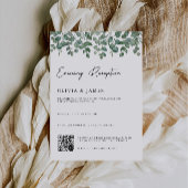 Invitation Réception en soirée verte avec code QR rsvp