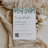 Invitation Réception en soirée verte avec code QR rsvp