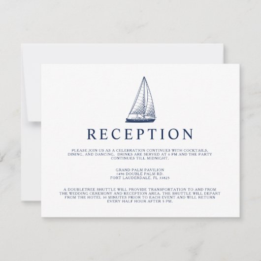 Invitation Réception En Voilier De Style Nautique (Devant)
