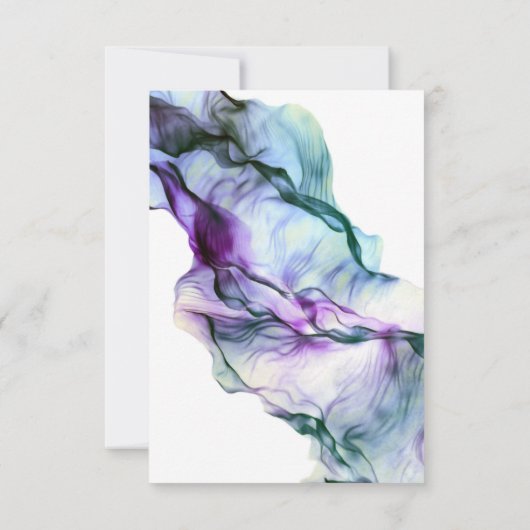 Invitation RÉCEPTION | Encre Aquarelle Abstraite Bleu-vert In (Dos)