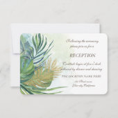 Invitation Réception estivale aux feuilles de palmier Tropica (Devant)