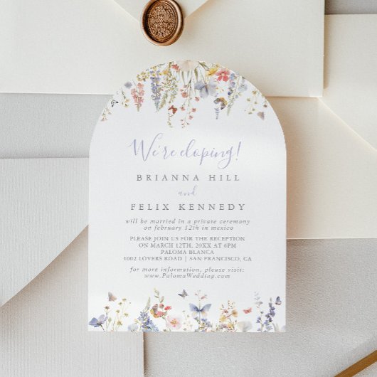 Invitation Réception Été Fleur sauvage Elopement Multicolore