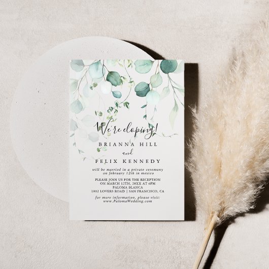 Invitation Réception Été Vert Eucalyptus Eloptus