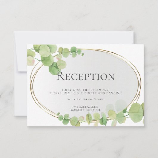 Invitation RÉCEPTION | Eucalyptus du printemps moderne (Devant)