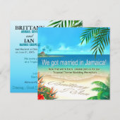 Invitation Réception Exotic Beach Jamaïque écrit des noms dan (Devant / Derrière)