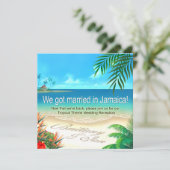 Invitation Réception Exotic Beach Jamaïque écrit des noms dan (Debout devant)