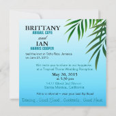 Invitation Réception Exotic Beach Jamaïque obtenir des noms d (Dos)